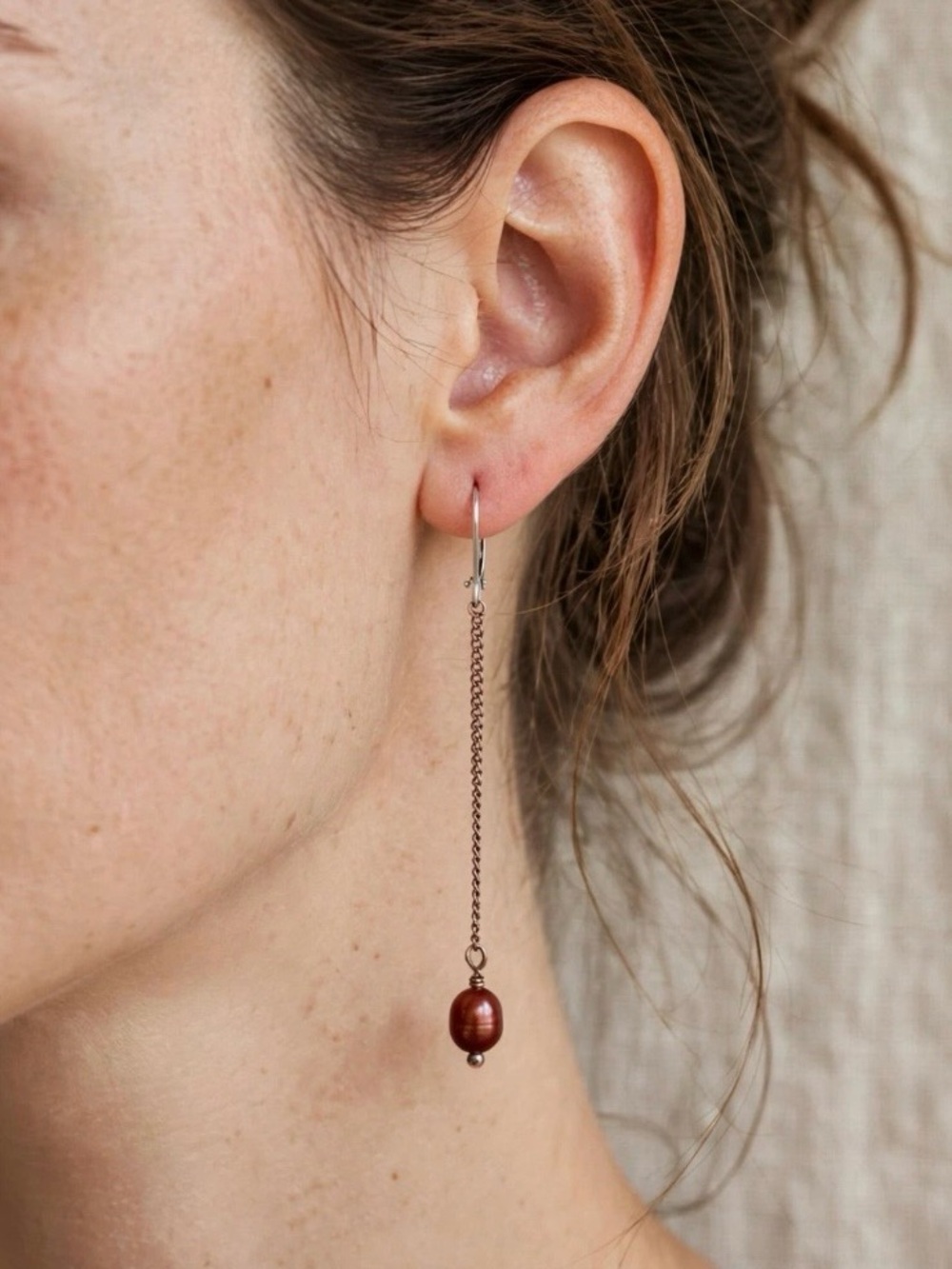 Vintage Genuine Freshwater Chain Earrings